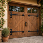 400mm decorative dummy hinges fitted to a timber garage door