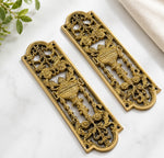 Antique solid brass finger plate 236 x 68mm with matching fixing screws