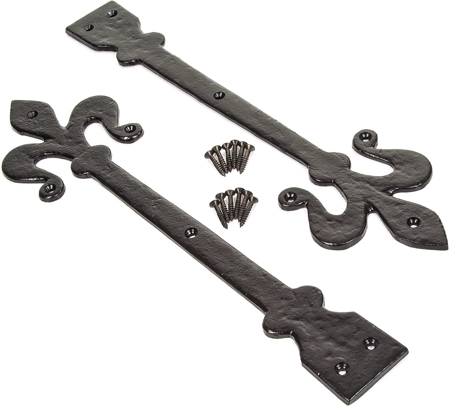 Black antique false tee hinge fronts supplied as a pair with fixing screws
