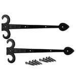 Black decorative dummy hinge pair with matching fixings
