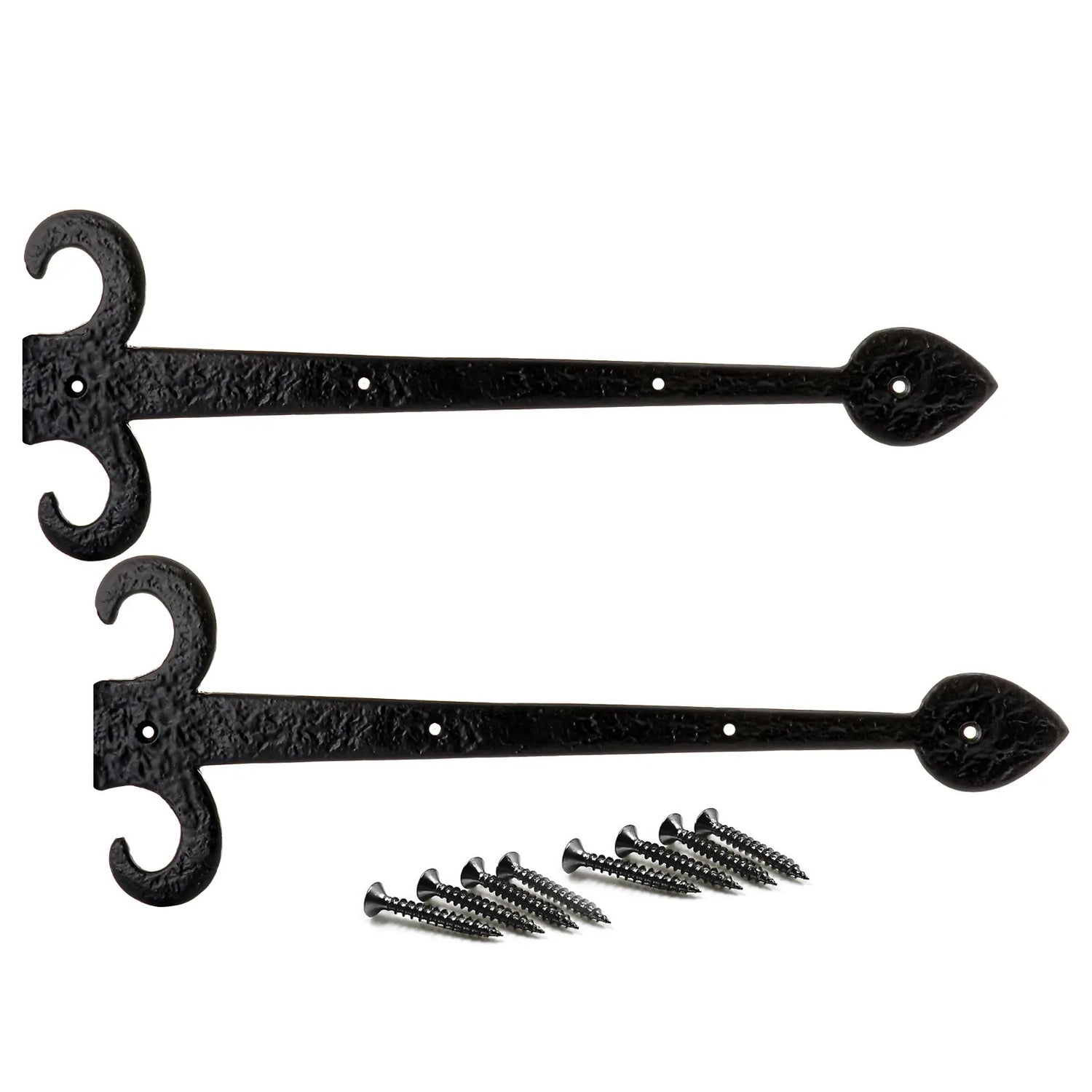 Black decorative dummy hinge pair with matching fixings