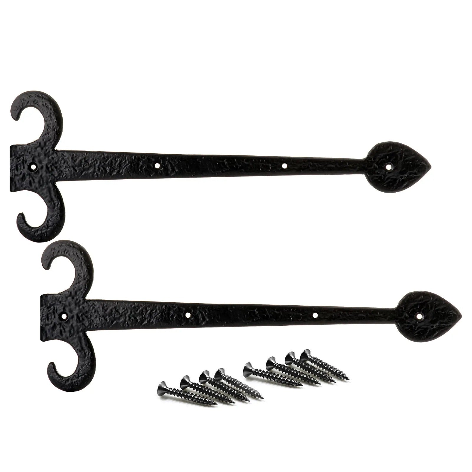 Black decorative dummy hinge pair with matching fixings