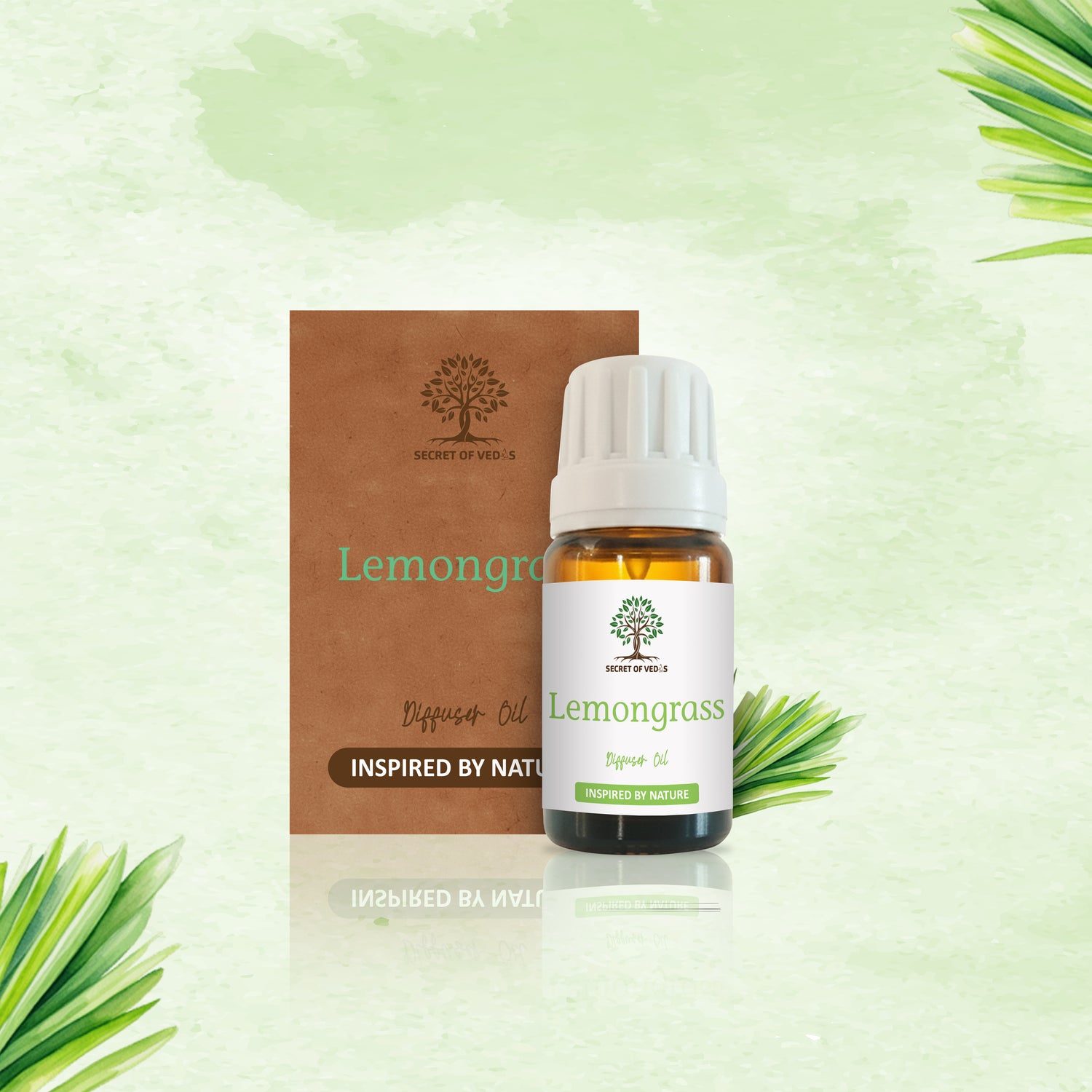 Lemongrass Diffuser Oil 10ml – Alcohol-Free Home Fragrance, Gift-Ready Box