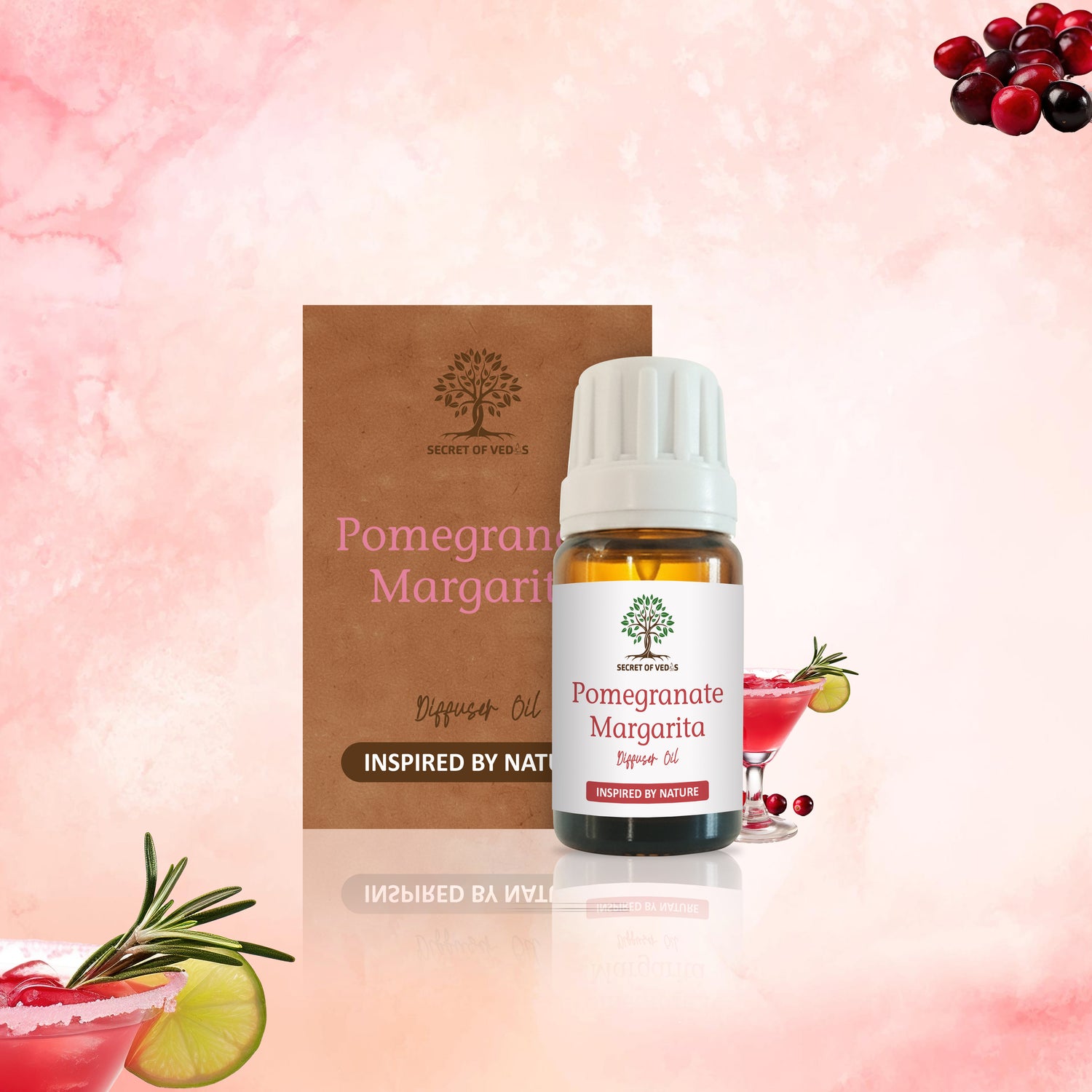 Pomegranate Margarita Diffuser Oil 10ml – Alcohol-Free Home Fragrance, Gift-Ready Box