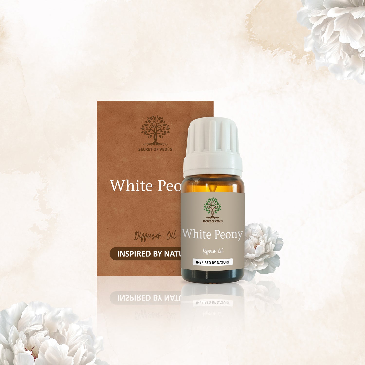 White Peony Diffuser Oil 10ml – Alcohol-Free Home Fragrance, Gift-Ready Box