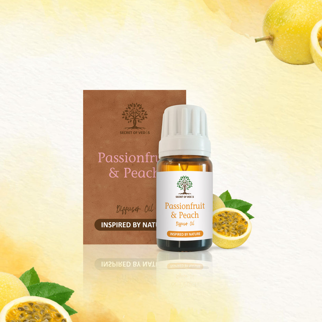 Passionfruit & Peach Diffuser Oil 10ml – Alcohol-Free Home Fragrance, Gift-Ready Box