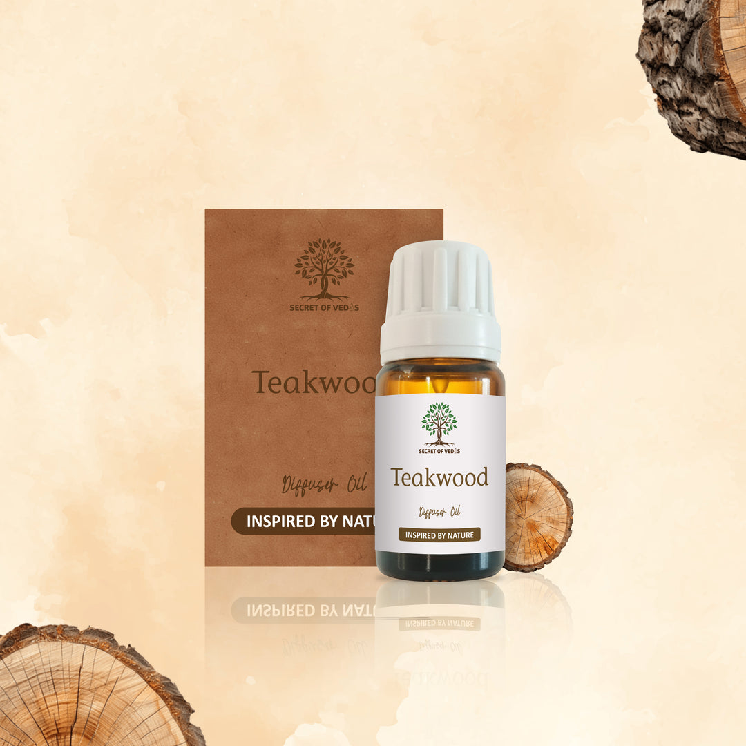 Teakwood Diffuser Oil 10ml – Alcohol-Free Home Fragrance, Gift-Ready Box
