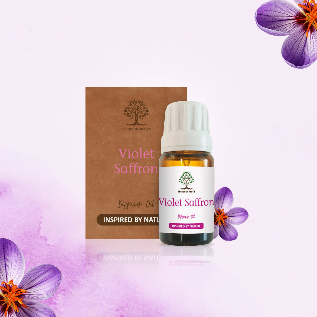 Violet Saffron Diffuser Oil 10ml – Alcohol-Free Home Fragrance, Gift-Ready Box
