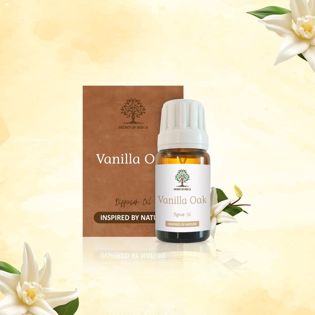 Vanilla Oak Diffuser Oil 10ml – Alcohol-Free Home Fragrance, Gift-Ready Box