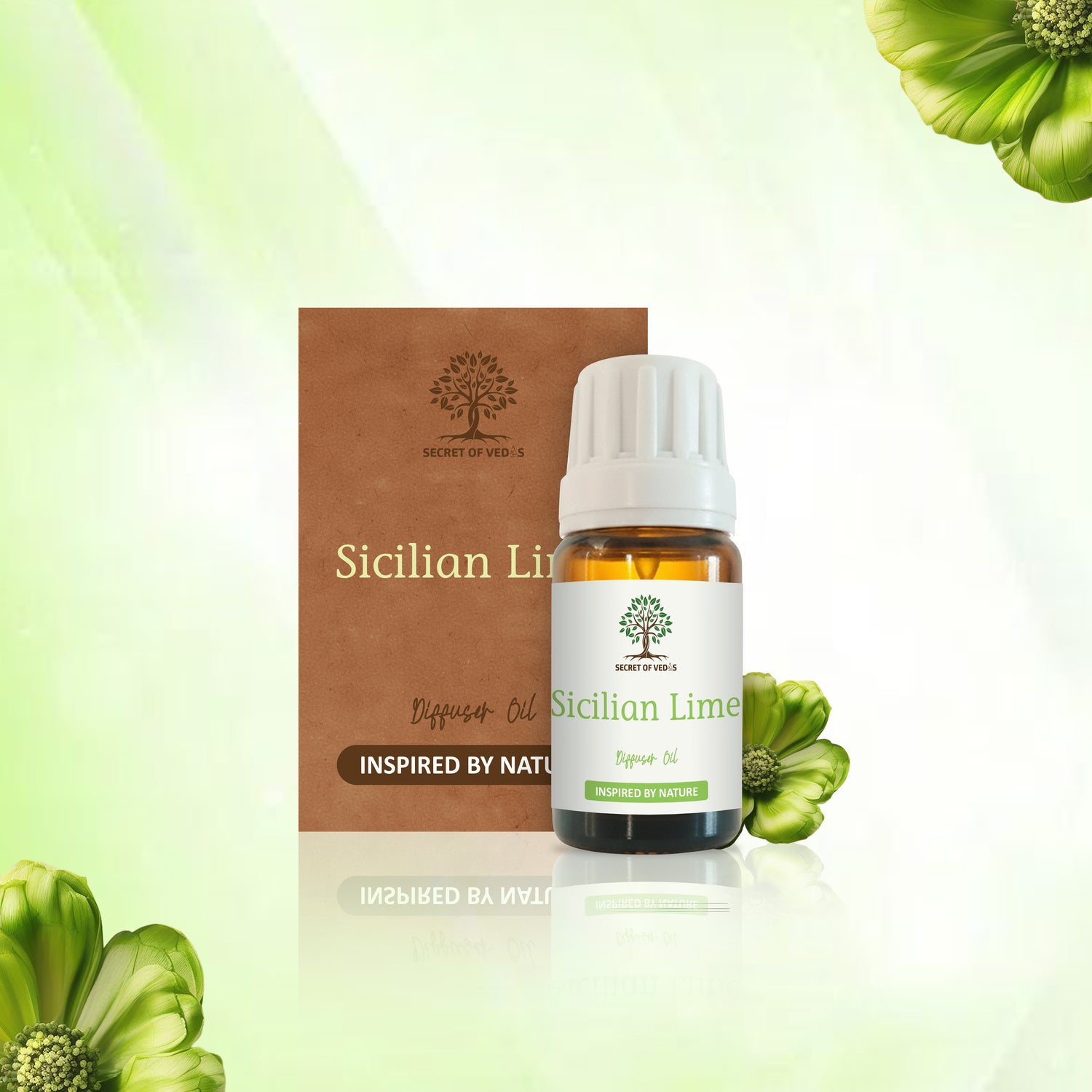 Sicilian Lime Diffuser Oil 10ml – Alcohol-Free Home Fragrance, Gift-Ready Box