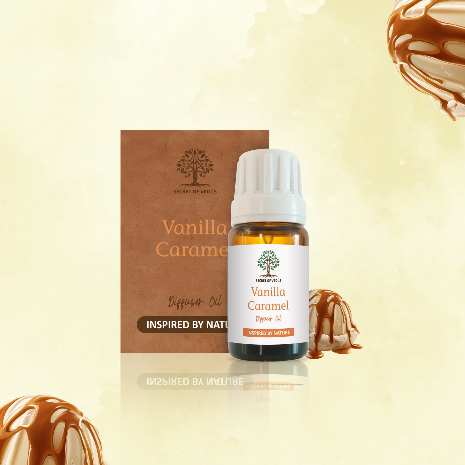 Vanilla Caramel Diffuser Oil 10ml – Alcohol-Free Home Fragrance, Gift-Ready Box