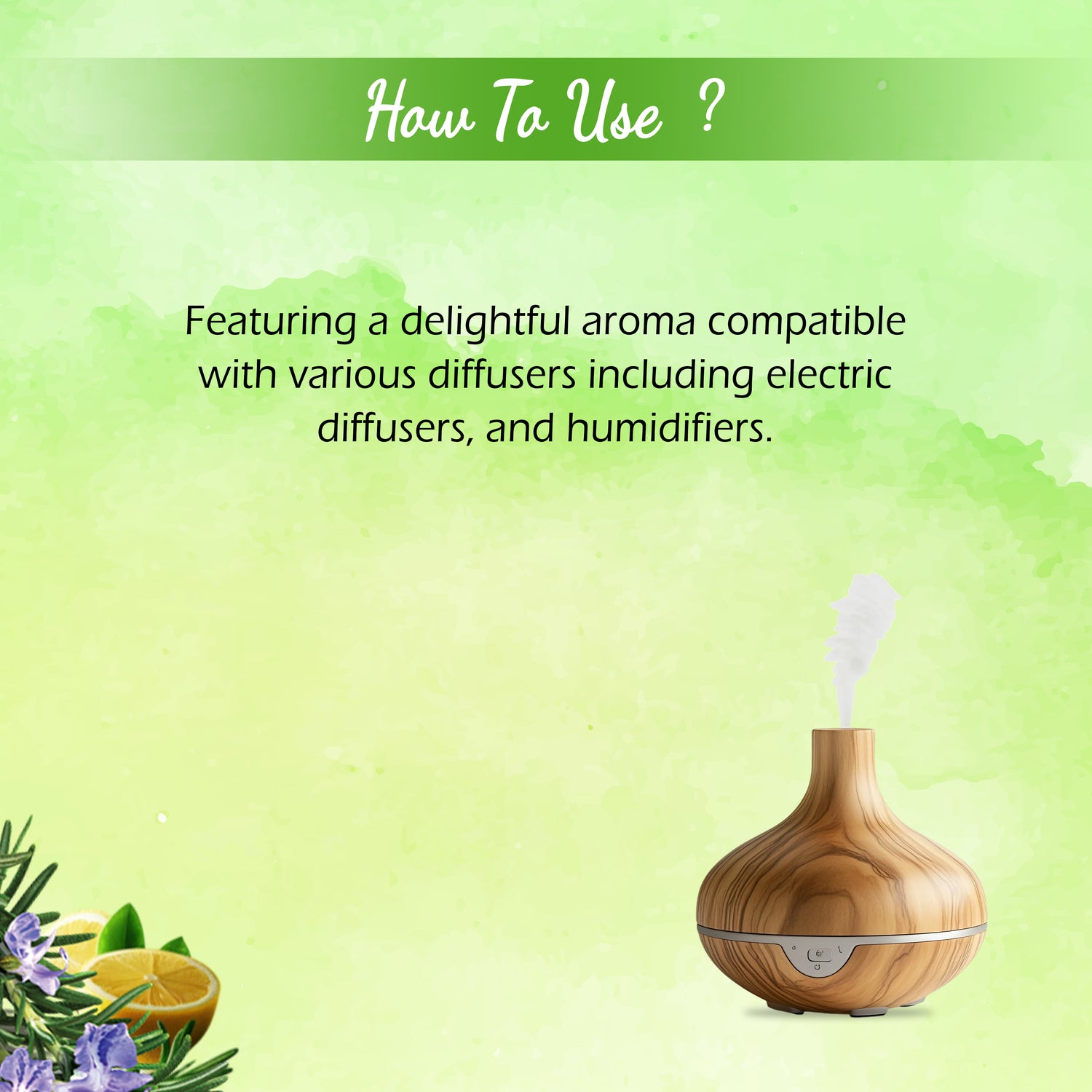 Lemon & Rosemary Diffuser Oil 10ml – Alcohol-Free Home Fragrance, Gift-Ready Box