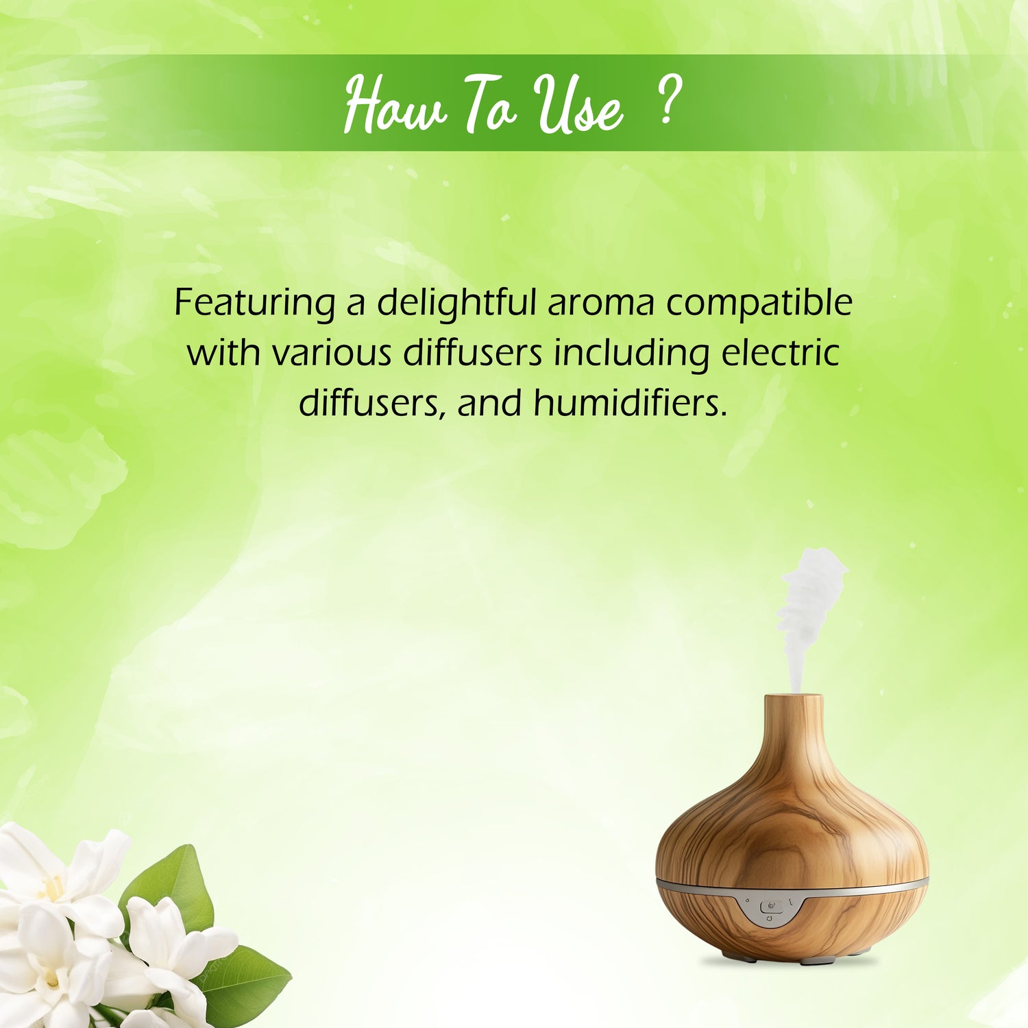 Jasmine Diffuser Oil 10ml – Alcohol-Free Home Fragrance, Gift-Ready Box