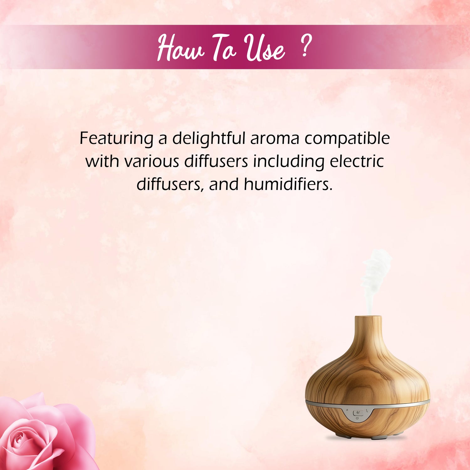 British Rose Diffuser Oil 10ml – Alcohol-Free Home Fragrance, Gift-Ready Box