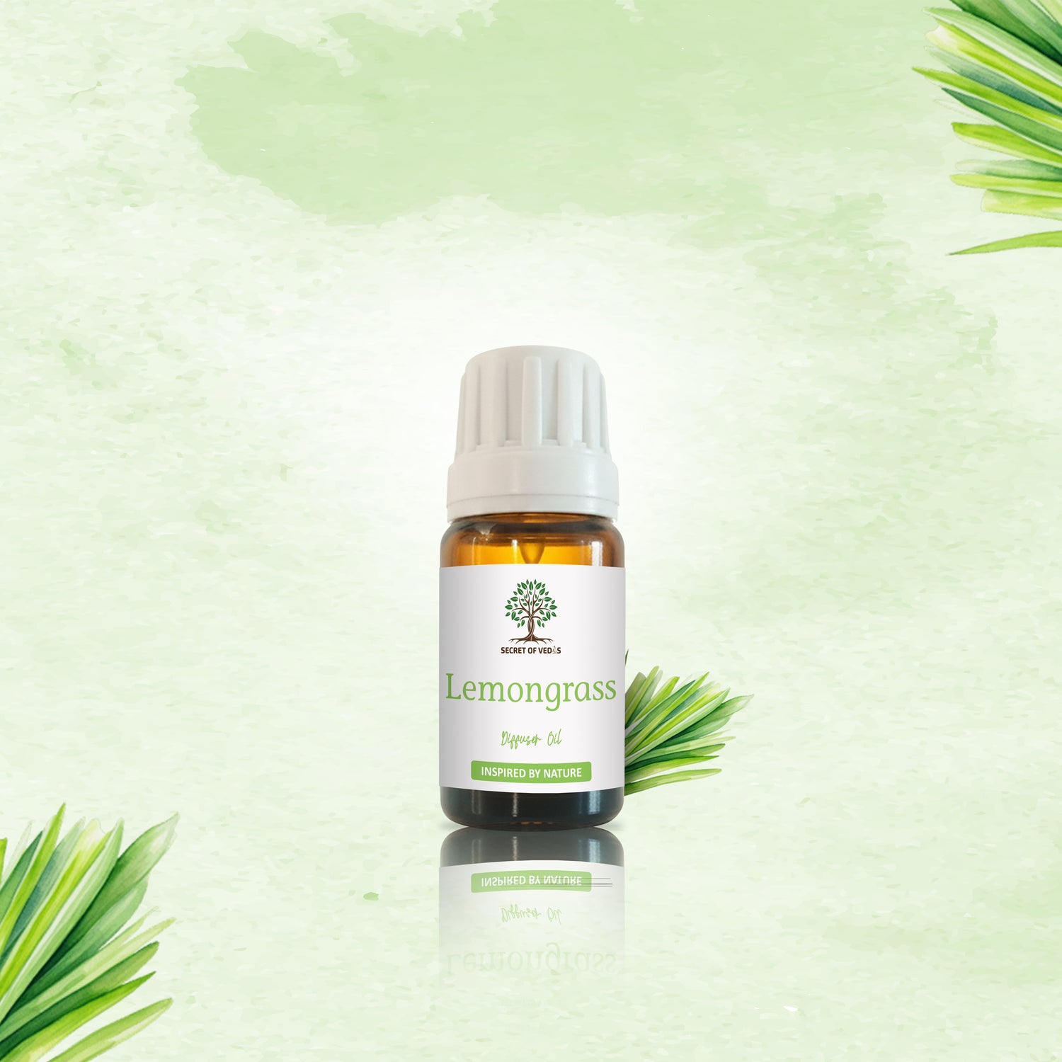 Lemongrass Diffuser Oil 10ml – Alcohol-Free Home Fragrance, Gift-Ready Box