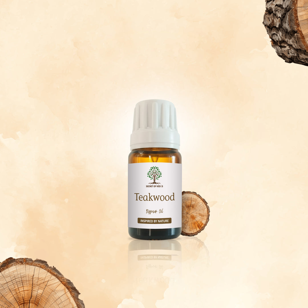 Teakwood Diffuser Oil 10ml – Alcohol-Free Home Fragrance, Gift-Ready Box