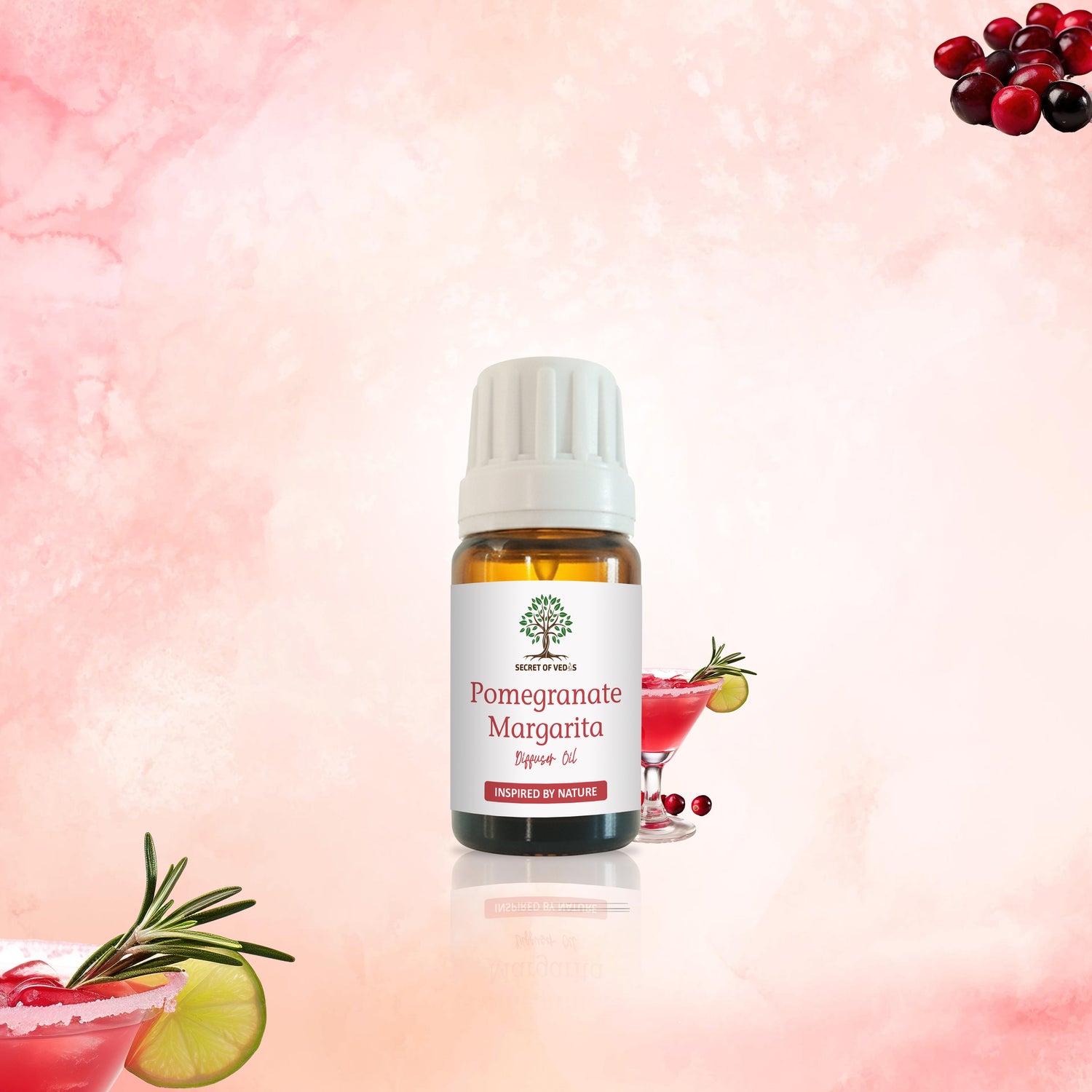 Pomegranate Margarita Diffuser Oil 10ml – Alcohol-Free Home Fragrance, Gift-Ready Box