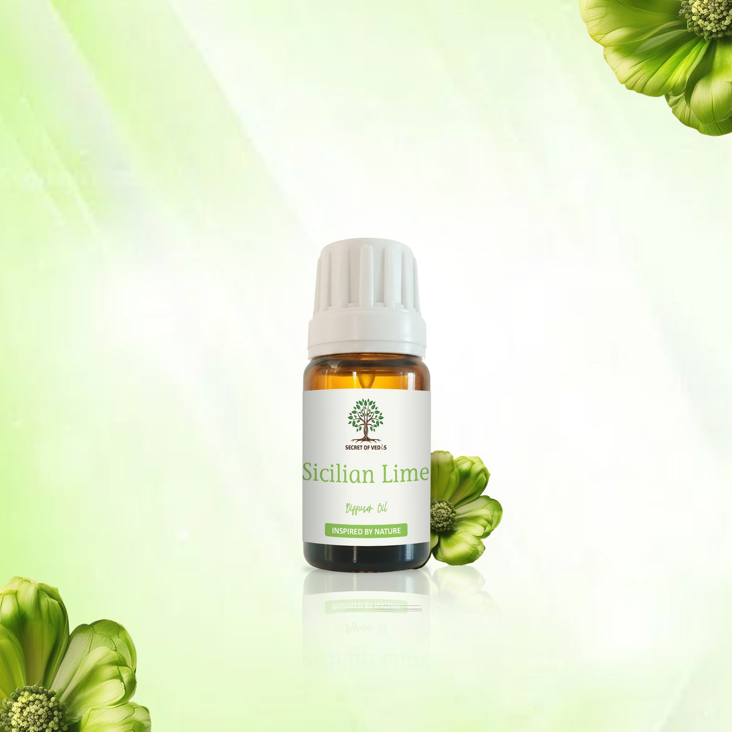 Sicilian Lime Diffuser Oil 10ml – Alcohol-Free Home Fragrance, Gift-Ready Box