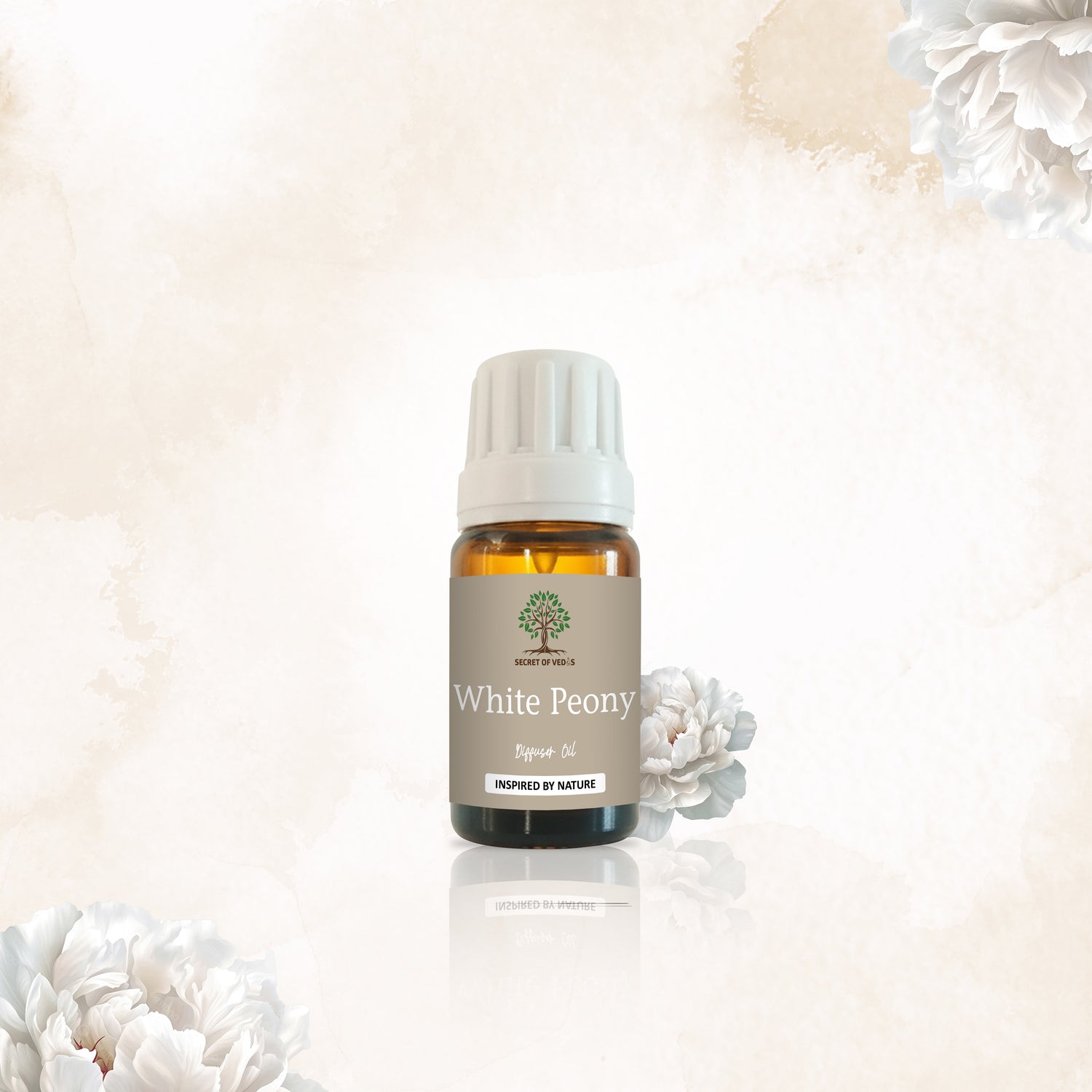 White Peony Diffuser Oil 10ml – Alcohol-Free Home Fragrance, Gift-Ready Box