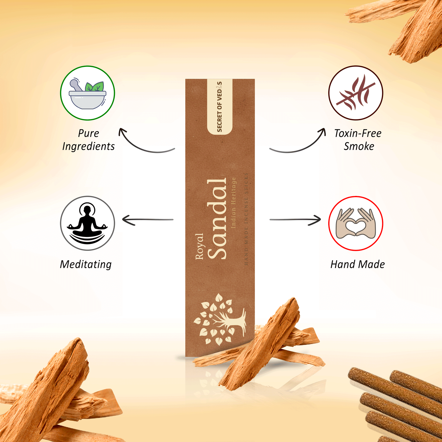 Royal Sandal Incense Sticks – Warm Woody Home Fragrance