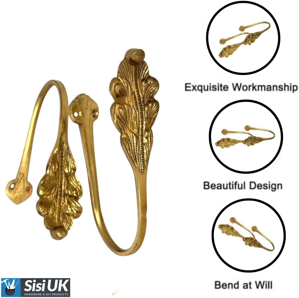 Wall-mounted brass curtain tie back installation guide