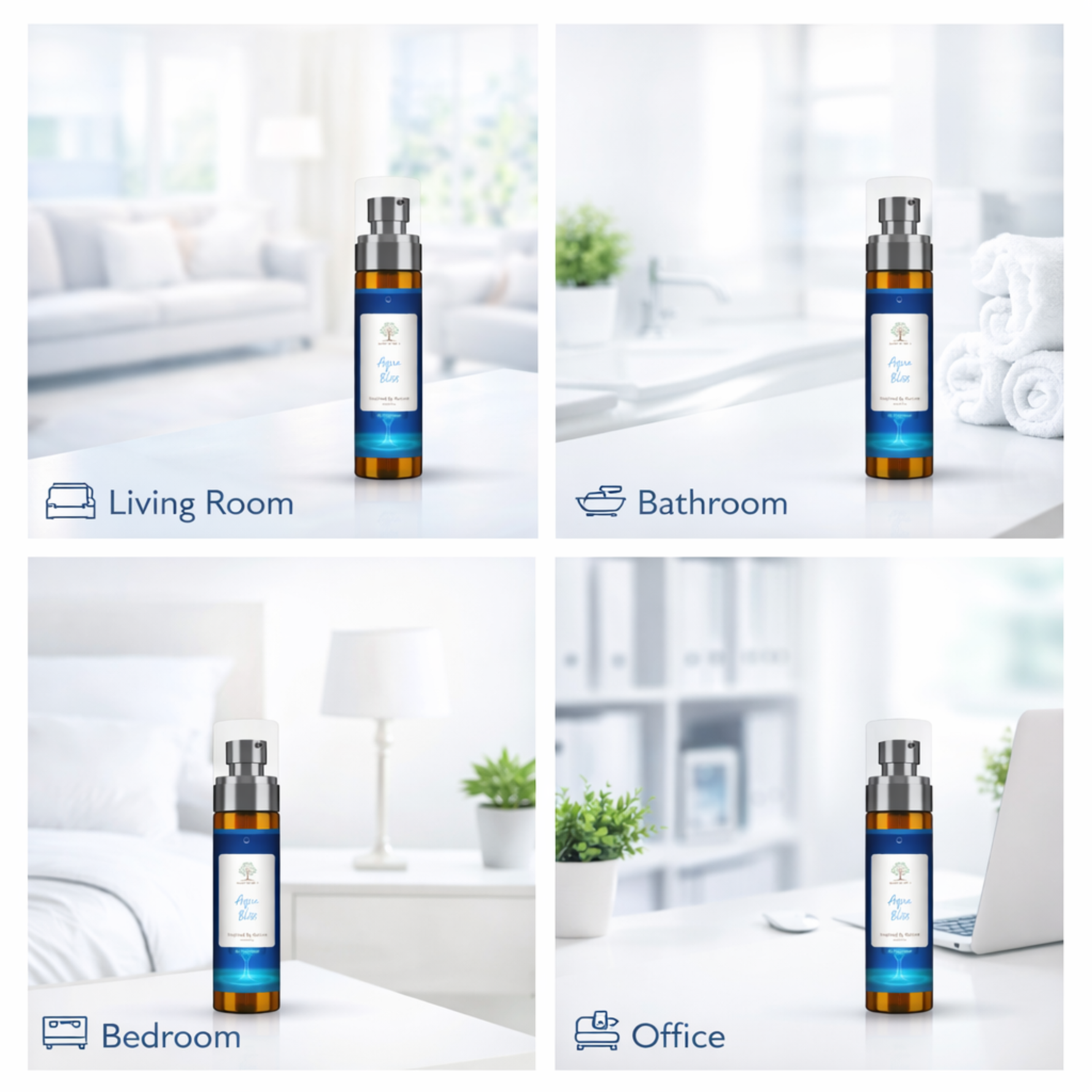 Aqua room spray multi room use living bedroom bathroom office UK air freshener