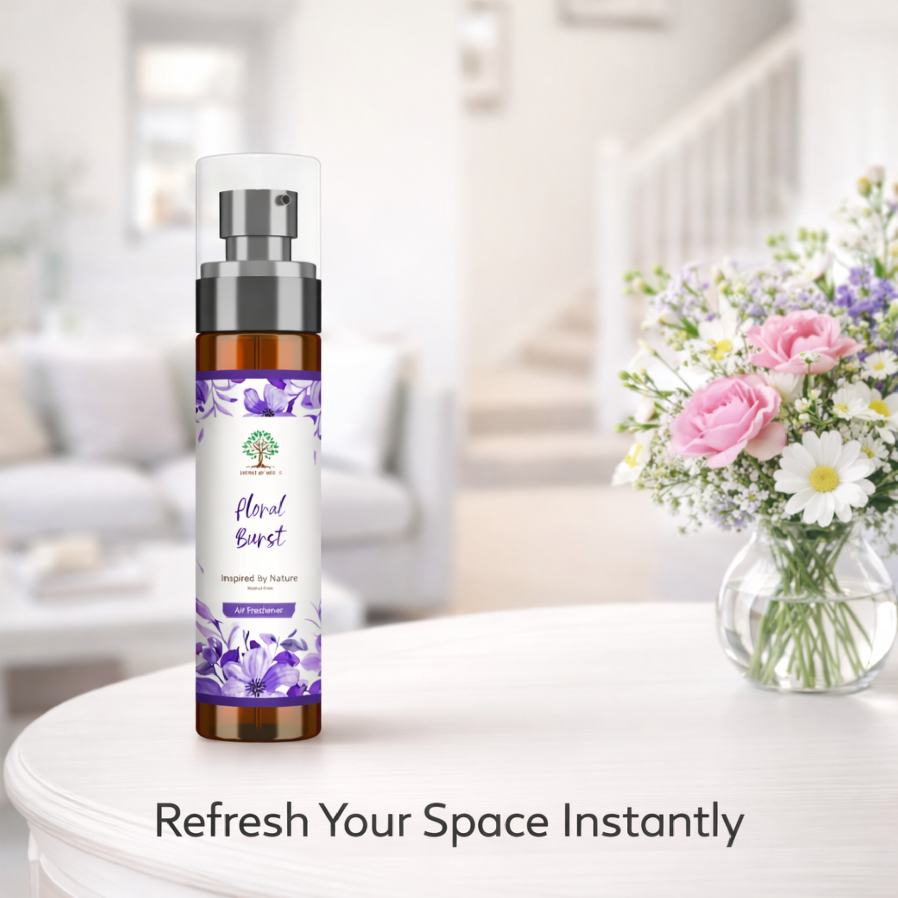 Floral burst air freshener living room floral decor UK room spray fresh home