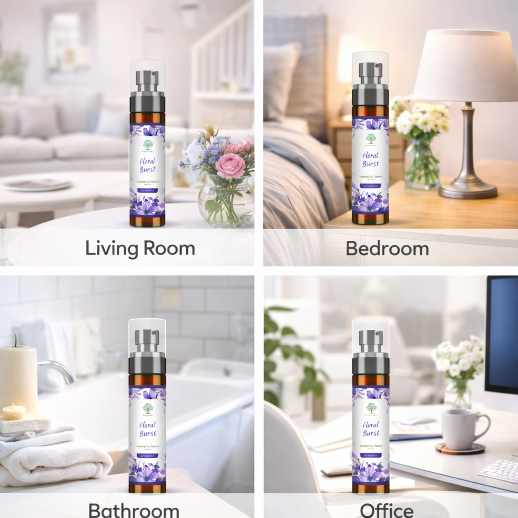Floral burst room spray multi room use living bedroom bathroom office UK