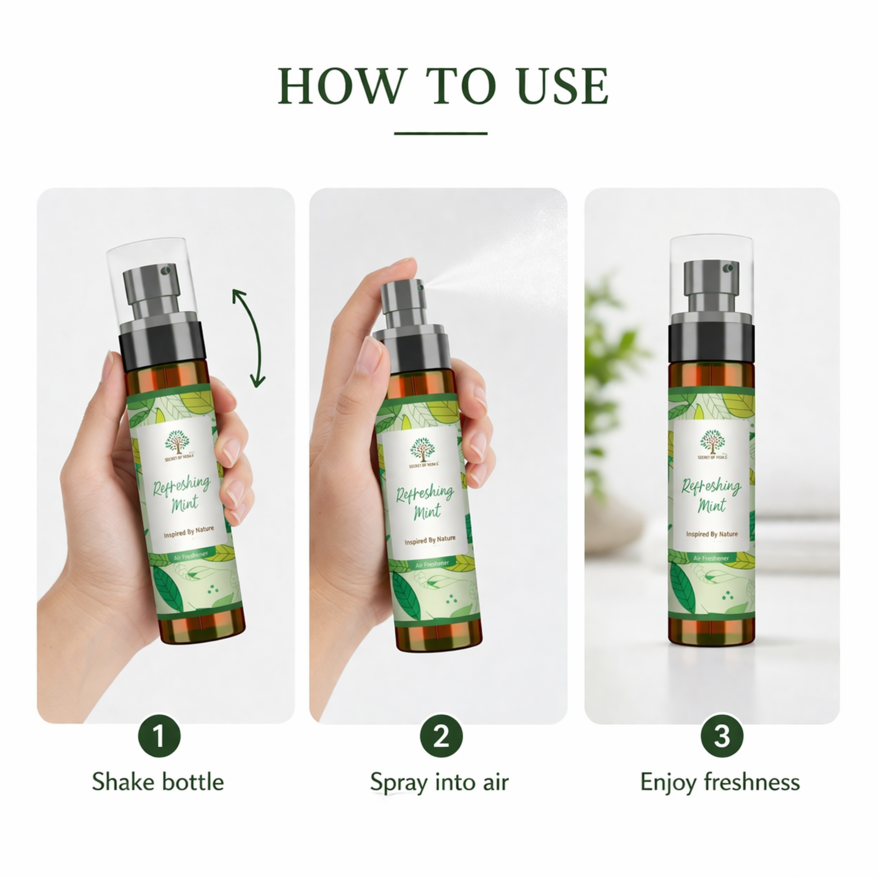 How to use mint air freshener spray step by step instructions UK