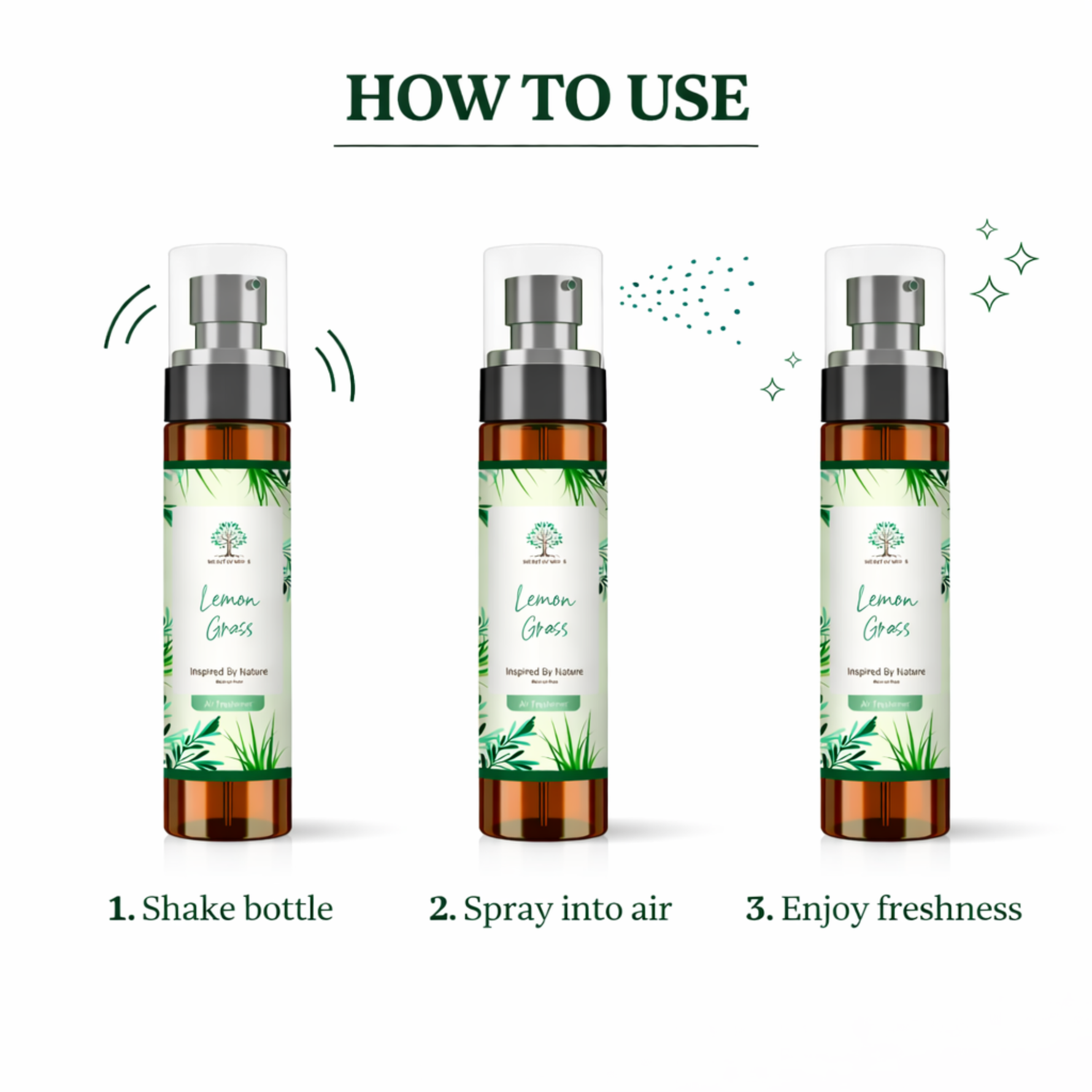 How to use lemongrass air freshener spray step by step instructions UK