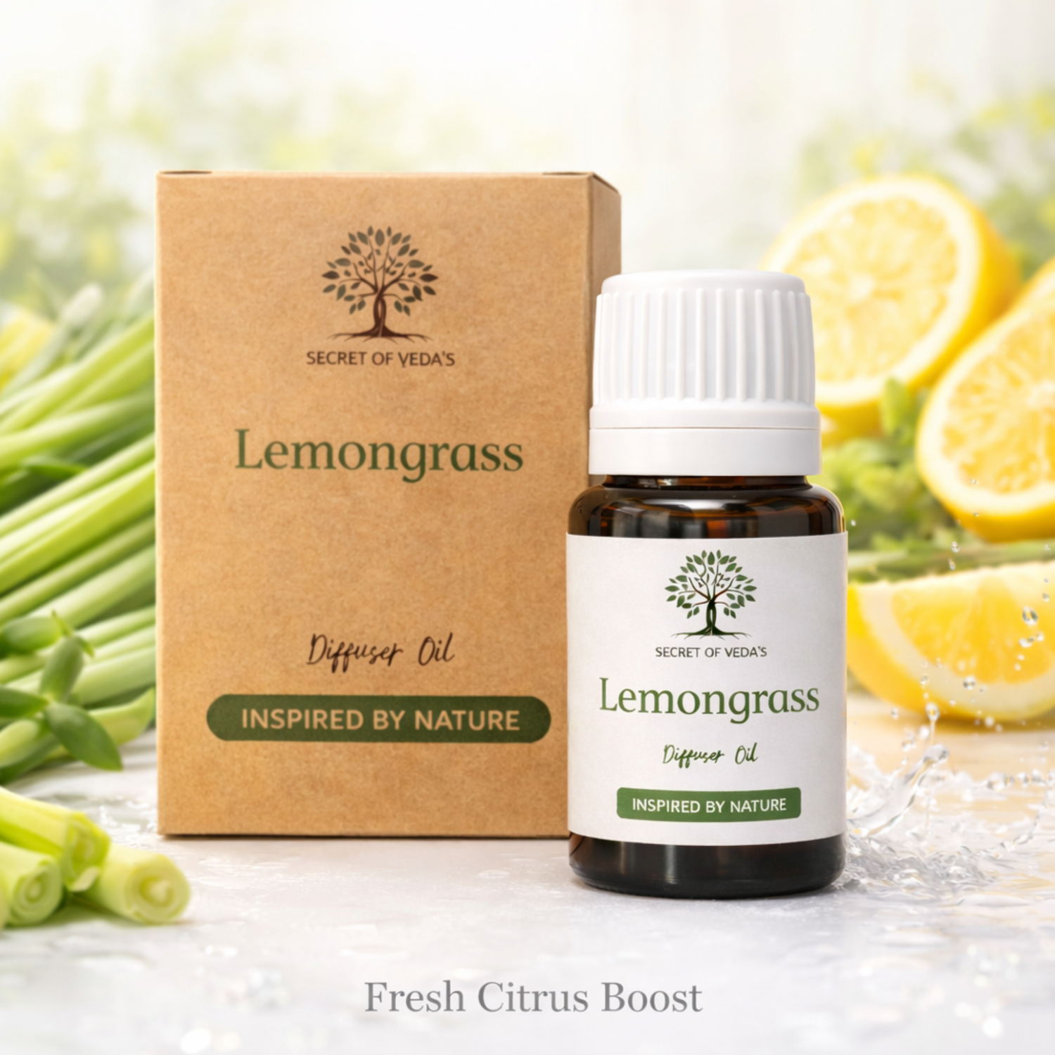 Lemongrass diffuser oil with fresh lemon and green herbal citrus home fragrance UK