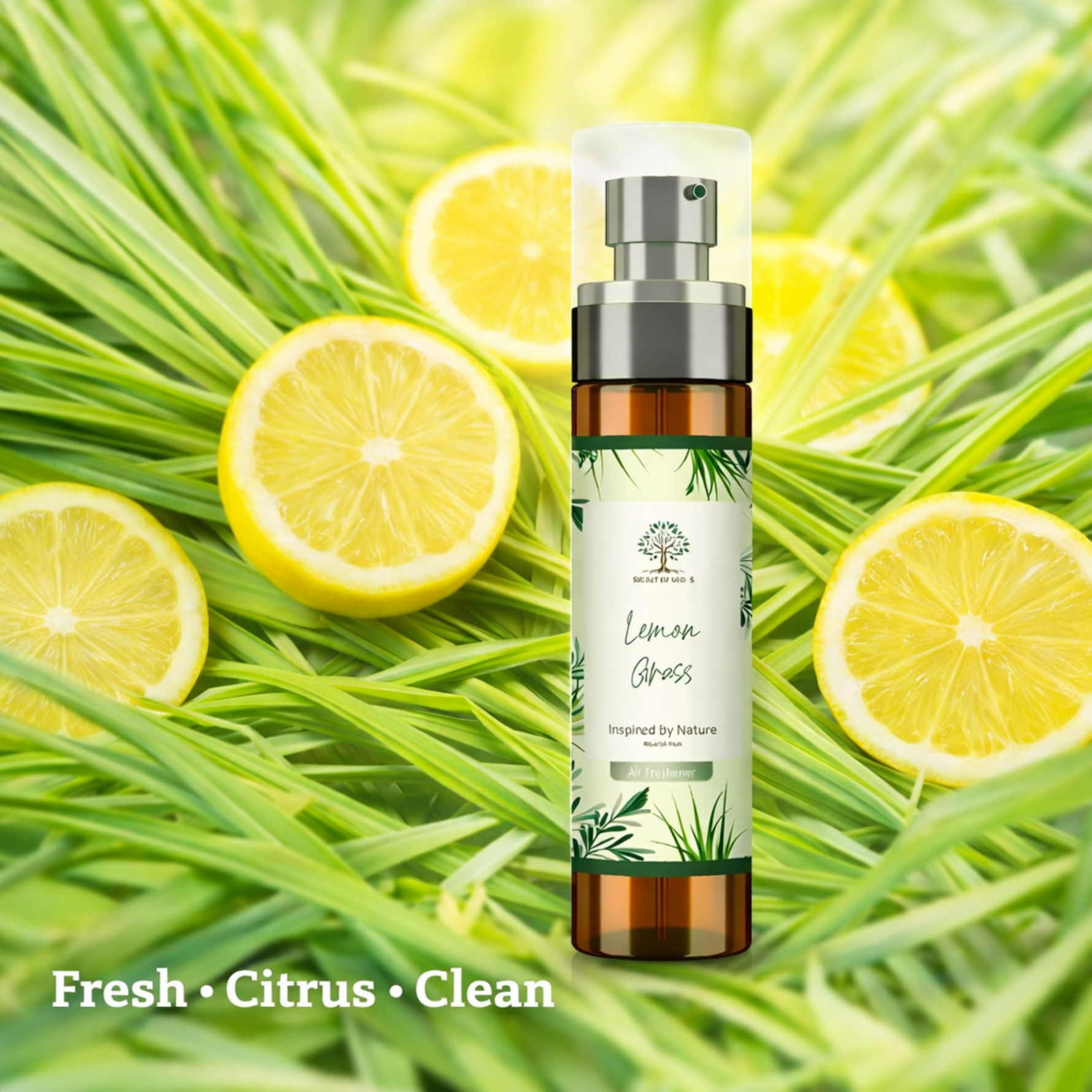Lemongrass citrus room spray fresh lemon scent green yellow home fragrance UK