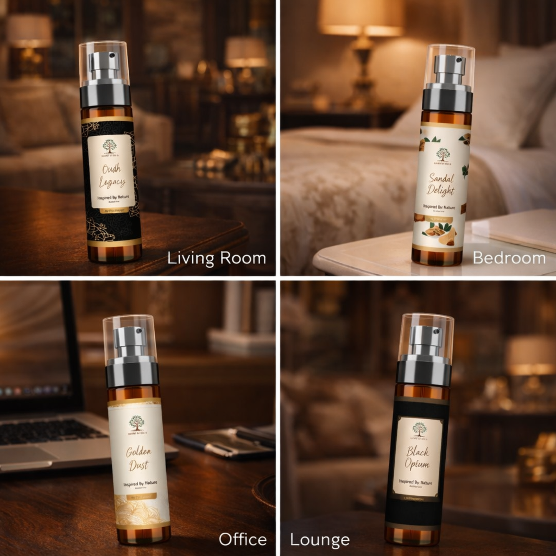 Oudh room spray multi room use living bedroom office UK luxury fragrance