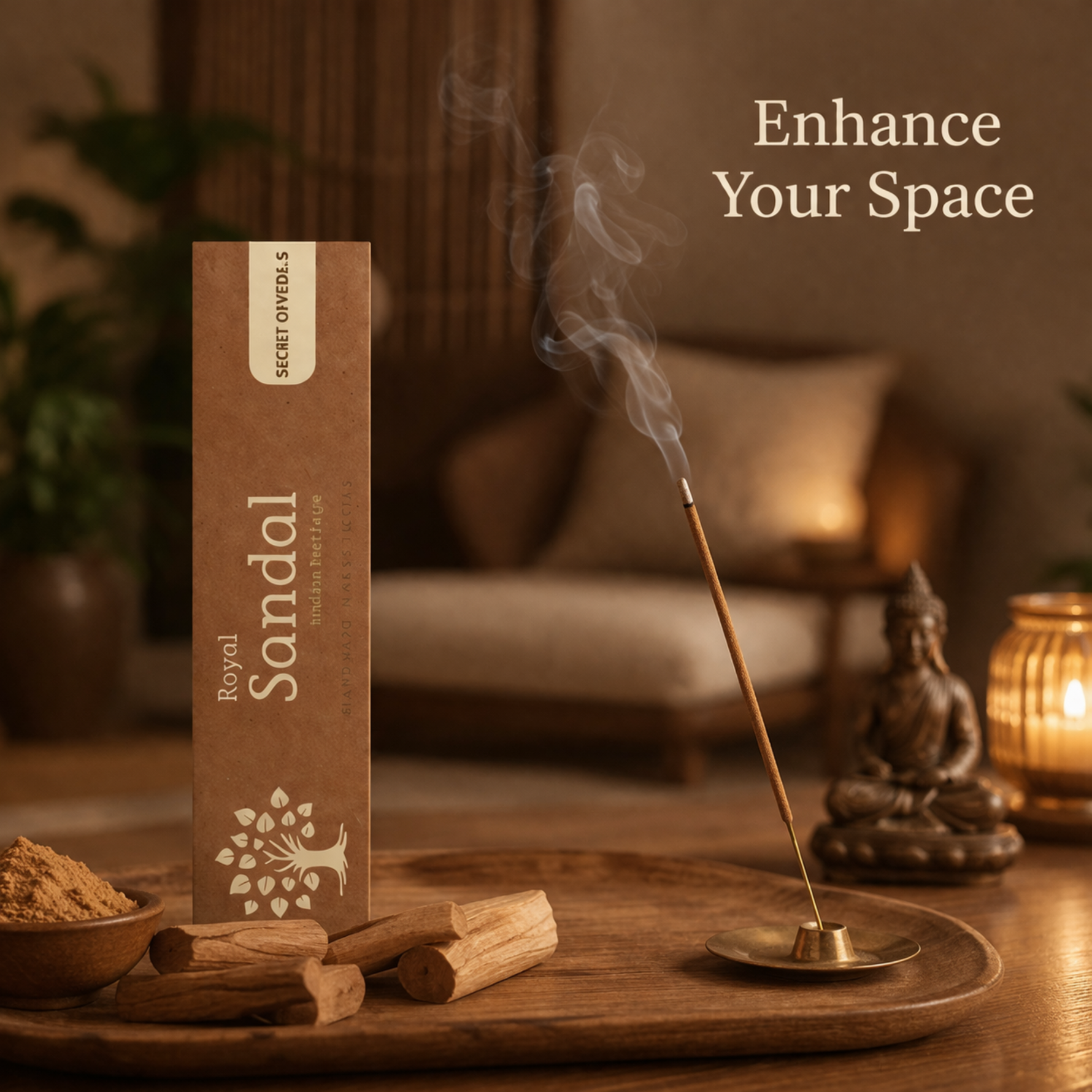 Royal sandal incense burning living room UK warm home fragrance agarbatti