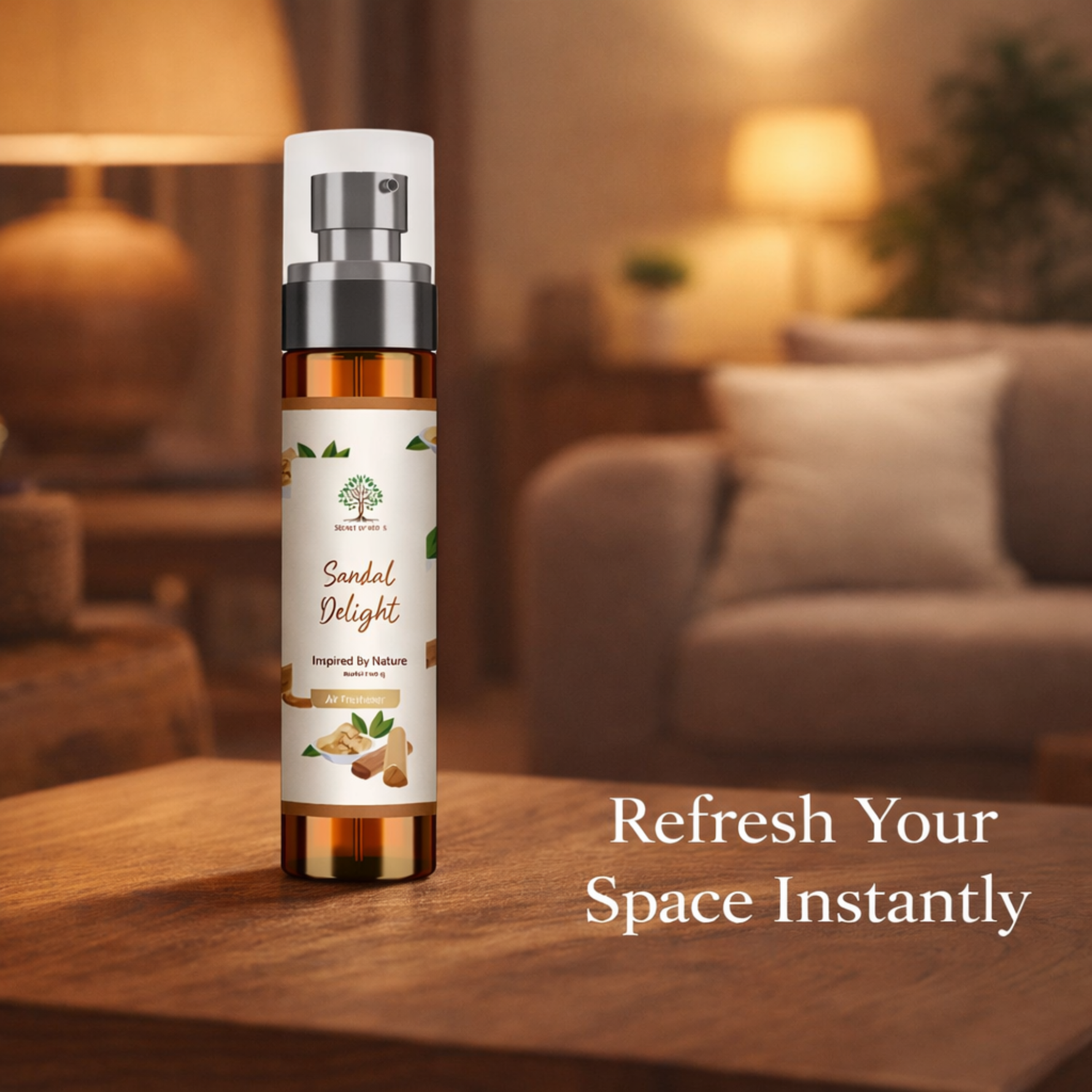 Sandalwood air freshener living room woody home fragrance UK warm interior