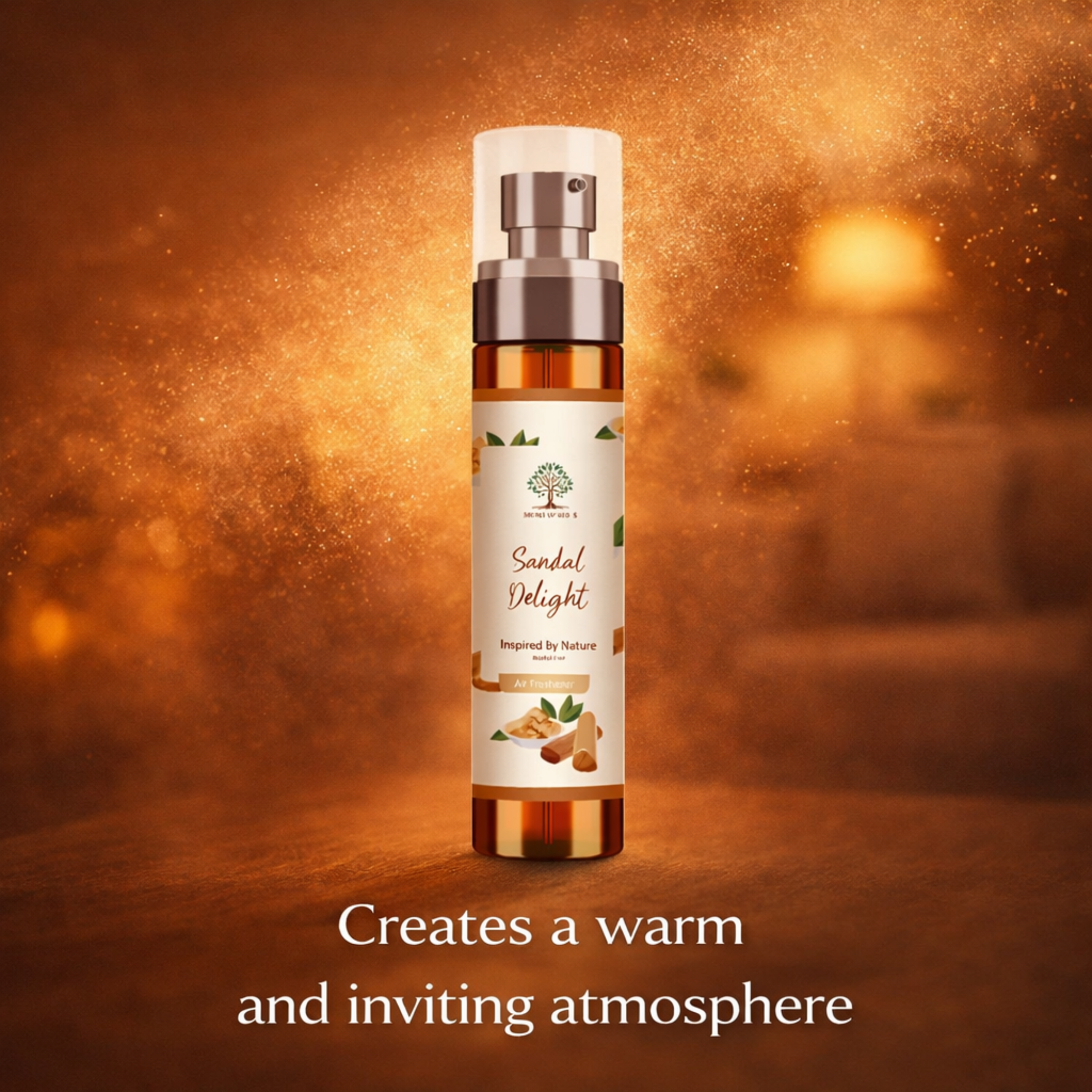 Sandalwood home fragrance spray warm inviting woody atmosphere UK