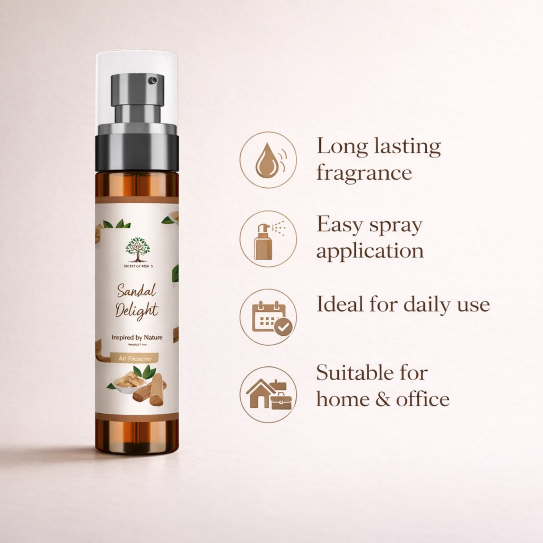Sandalwood air freshener benefits long lasting woody spray home fragrance UK