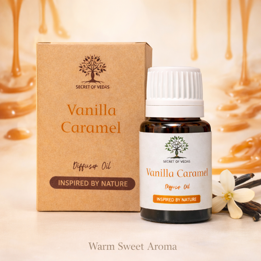 Vanilla caramel diffuser oil with creamy caramel and vanilla pods warm home fragrance UK